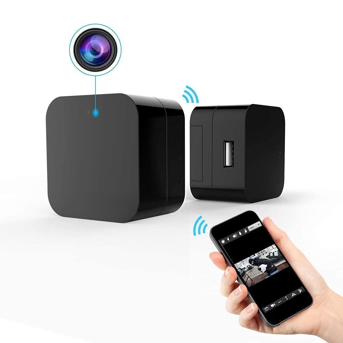 4K Camera WiFi Night Vision 1920P x 1080P HD USB Wall Charger