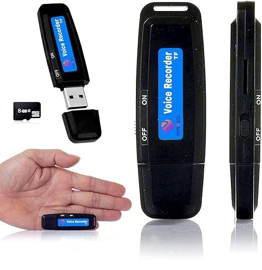 Voice Recorder Digital Audio Recording Small Size | Portable | in Built Microphone mic | No Light While Recording | 8GB Inbuilt Memory | Mp3 USB Voice Recorder Gadget | Easy to use