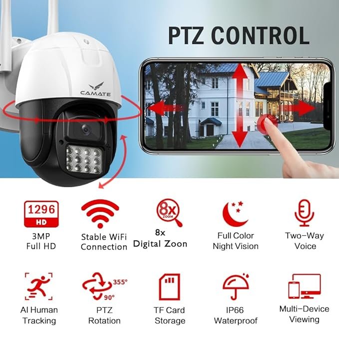 HD Wifi IP Camera 3MP Home Security Camera Surveillance Camera IR Night Vision CCTV Camera Indoor Baby Monitor