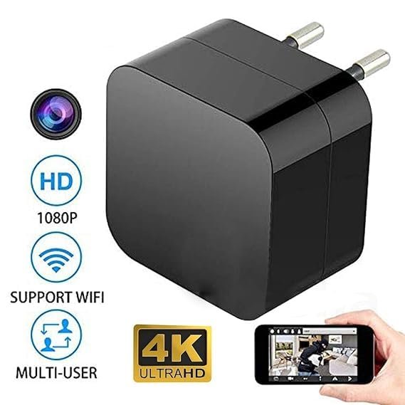 4K Camera WiFi Night Vision 1920P x 1080P HD USB Wall Charger WiFi Camera for Security Surveillance Motion Detection Remote